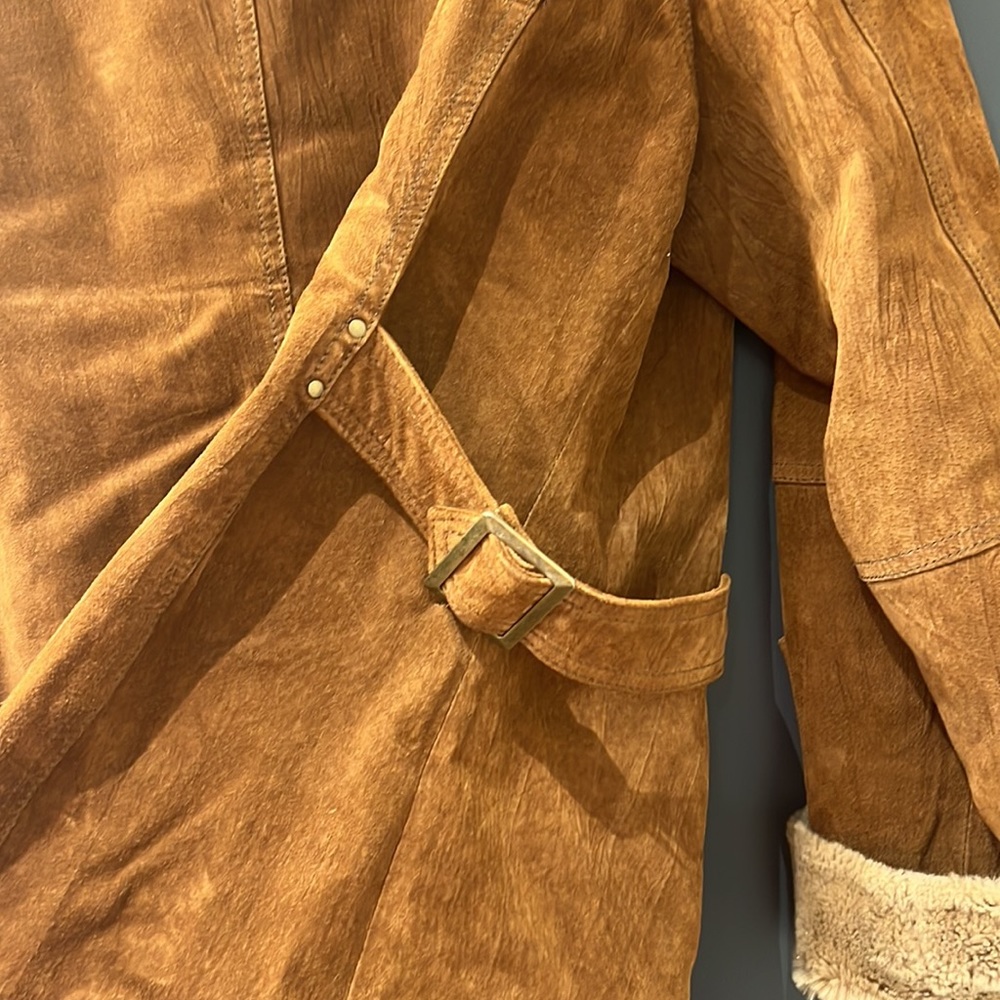 Vintage Suede Leather Coat - Picture 5 of 6
